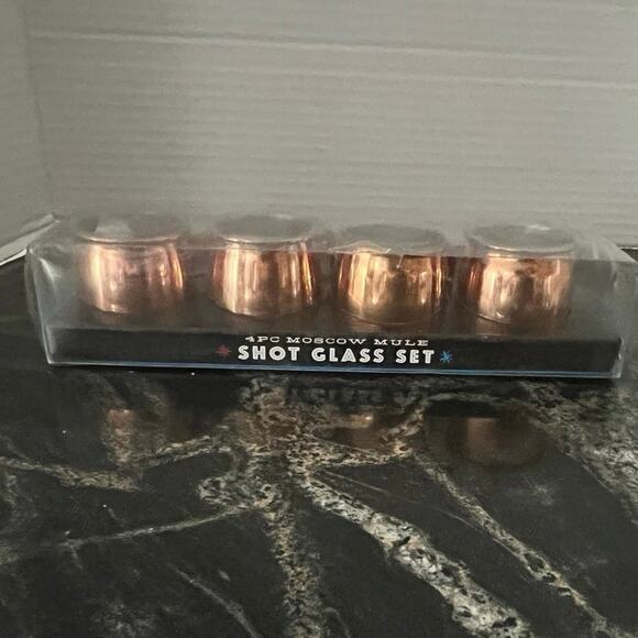 ˚₊‧꒰ა ☆ ໒꒱ ‧₊˚ Two 4 Pc MOSCOW MULE SHOT GLASS SET (3B-DT) - Picture 4 of 5